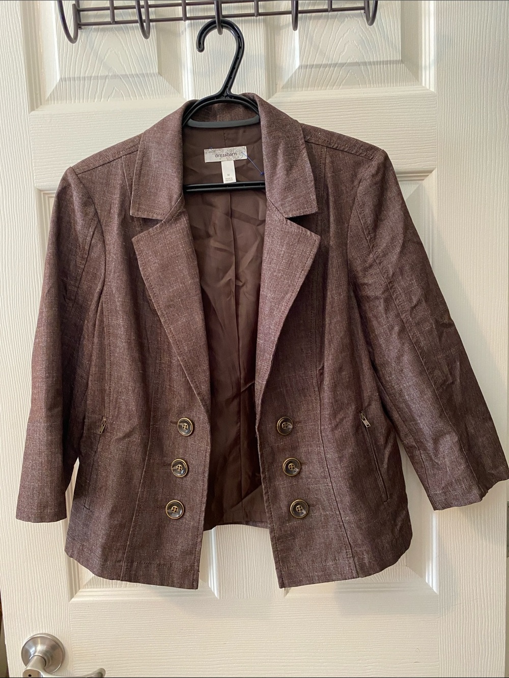 Dressbarn Brown Double-Breasted Blazer